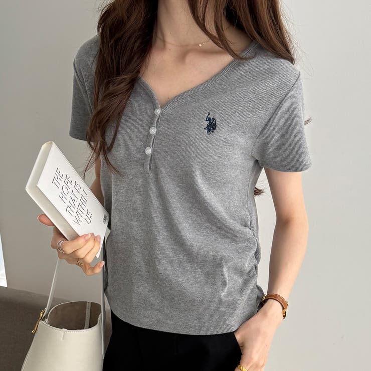 【Ｕ．Ｓ． ＰＯＬＯ ＡＳＳＮ．】接触冷感Vネックヘンリーリブカットソー | GeeRA | 詳細画像33 