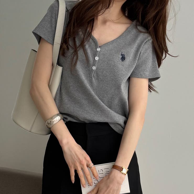 【Ｕ．Ｓ． ＰＯＬＯ ＡＳＳＮ．】接触冷感Vネックヘンリーリブカットソー | GeeRA | 詳細画像34 