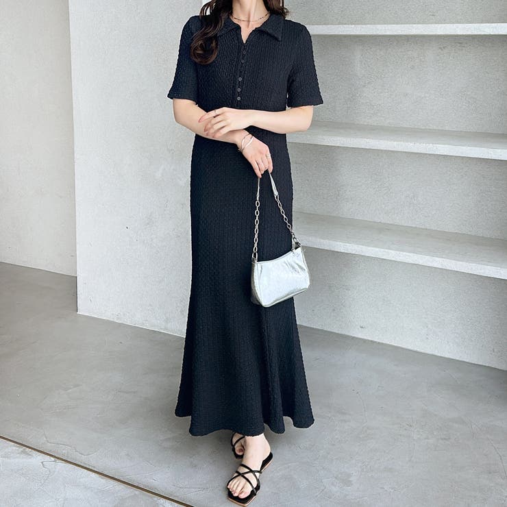 全骨格細見え！表面感素材マーメイドワンピース | GeeRA | 詳細画像16 