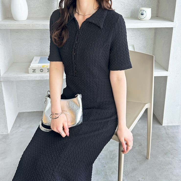 全骨格細見え！表面感素材マーメイドワンピース | GeeRA | 詳細画像19 