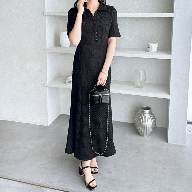 全骨格細見え！表面感素材マーメイドワンピース | GeeRA | 詳細画像2 