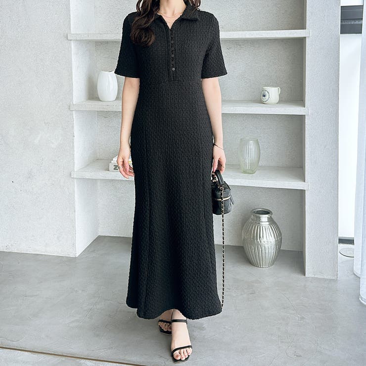 全骨格細見え！表面感素材マーメイドワンピース | GeeRA | 詳細画像4 