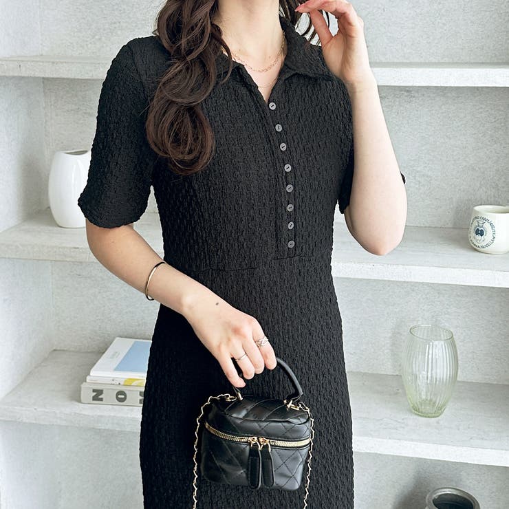 全骨格細見え！表面感素材マーメイドワンピース | GeeRA | 詳細画像5 