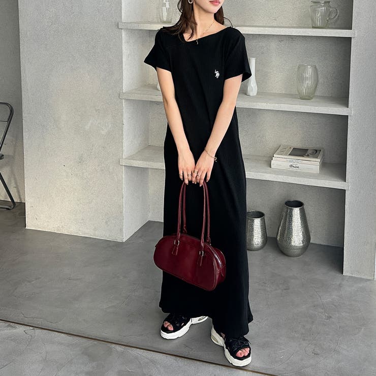 【Ｕ． Ｓ． ＰＯＬＯ ＡＳＳＮ．】アシメネックリブカットソーワンピース | GeeRA | 詳細画像2 