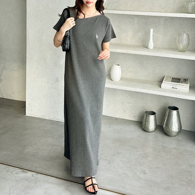 【Ｕ． Ｓ． ＰＯＬＯ ＡＳＳＮ．】アシメネックリブカットソーワンピース | GeeRA | 詳細画像7 