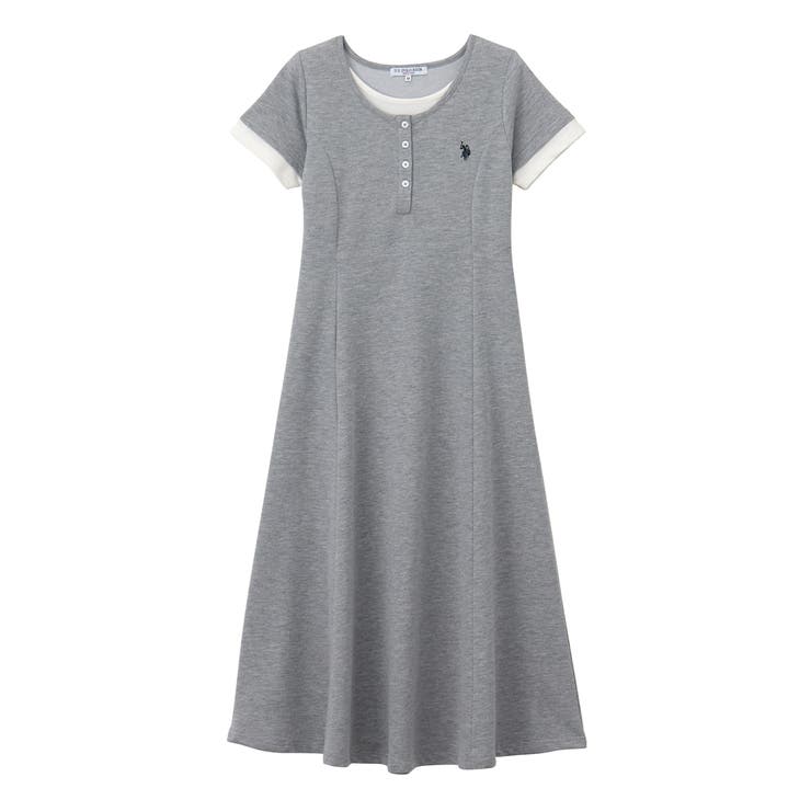 【Ｕ．Ｓ． ＰＯＬＯ ＡＳＳＮ．】レイヤード風ヘンリーネック半袖ワンピース | GeeRA | 詳細画像28 