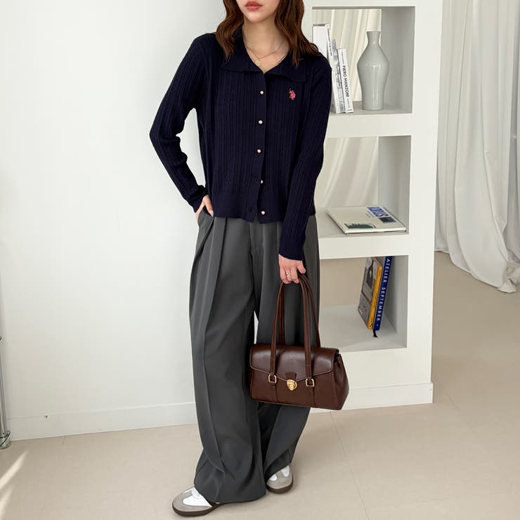 【Ｕ．Ｓ． ＰＯＬＯ ＡＳＳＮ．】衿付ミニケーブルカーデ | GeeRA | 詳細画像12 