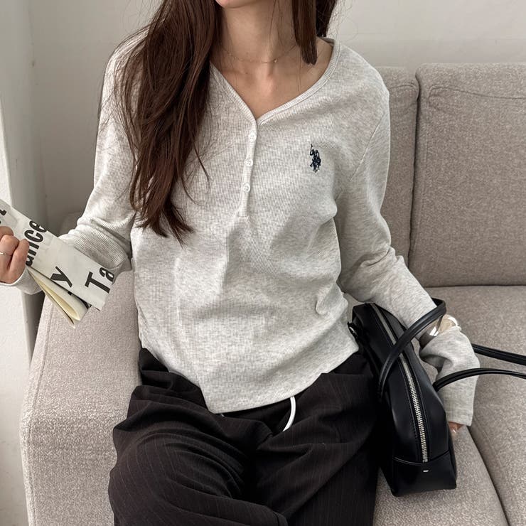 【Ｕ．Ｓ． ＰＯＬＯ ＡＳＳＮ．】Ｖネックヘンリーリブカットソー | GeeRA | 詳細画像12 
