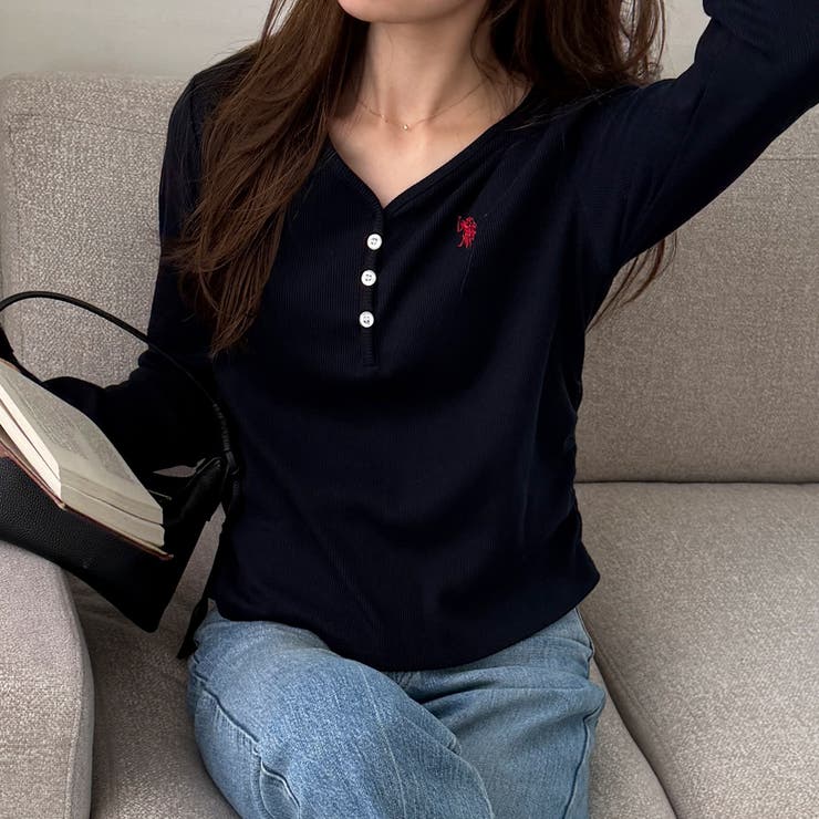【Ｕ．Ｓ． ＰＯＬＯ ＡＳＳＮ．】Ｖネックヘンリーリブカットソー | GeeRA | 詳細画像26 
