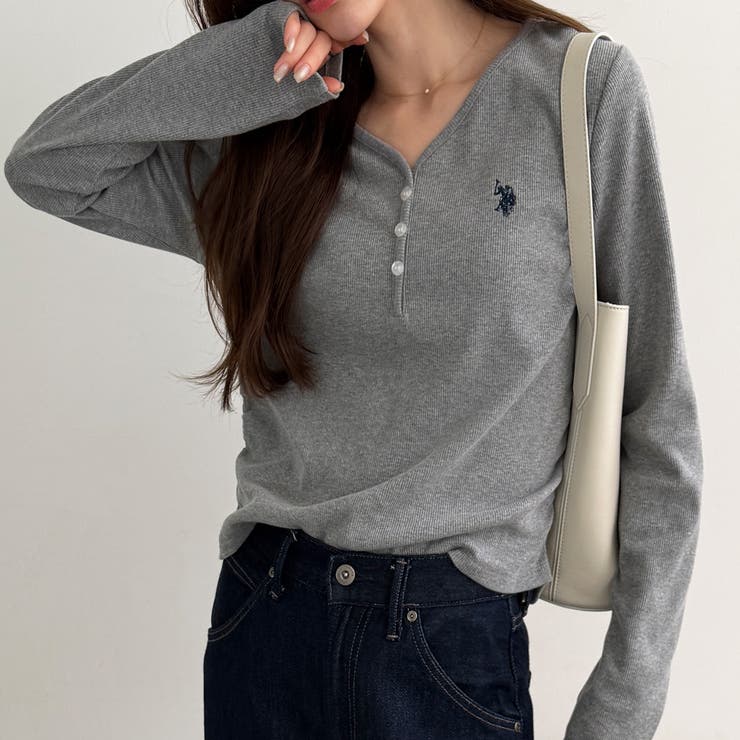 【Ｕ．Ｓ． ＰＯＬＯ ＡＳＳＮ．】Ｖネックヘンリーリブカットソー | GeeRA | 詳細画像35 