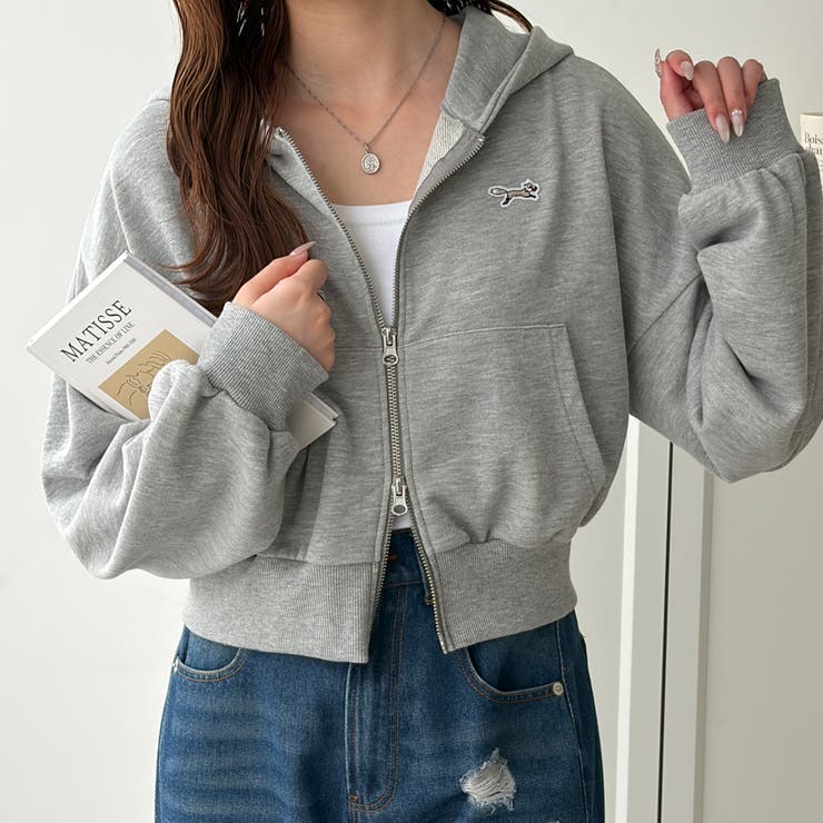 杢グレー | 【ＰＥＮＮＥＹＳ】裏毛ダブルジップショートパーカー | GeeRA