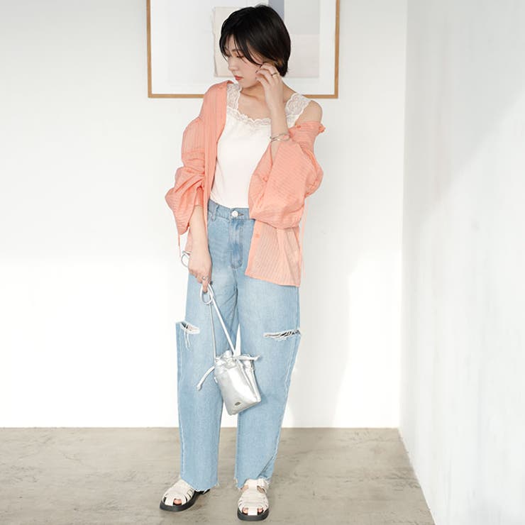 前後2WAY幅広レース付キャミソール＜夏服＞[品番
