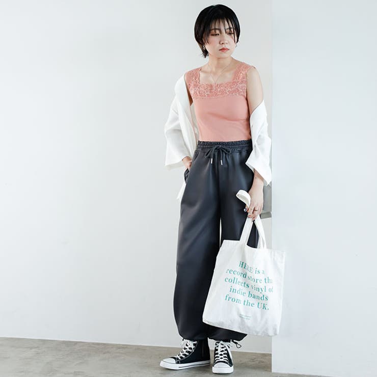 前後2WAY幅広レース付キャミソール＜夏服＞[品番