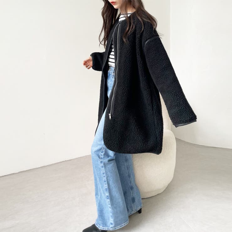 【専用】メゾンマルジェラ レザーパイピングノーカラーコート 異素材 40 メゾンマルジェラ ノーカラーコート | HUES 福岡セレクトショップ