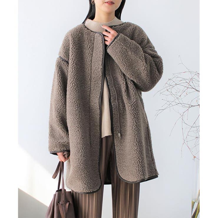 【専用】メゾンマルジェラ レザーパイピングノーカラーコート 異素材 40 Maison Margiela(メゾンマルジェラ) 4ステッチ 四つタグ パイピング