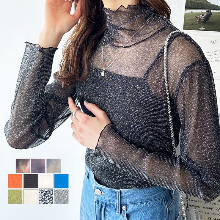 メローハイネックシアートップス[品番：GERW0010621]｜GeeRA
