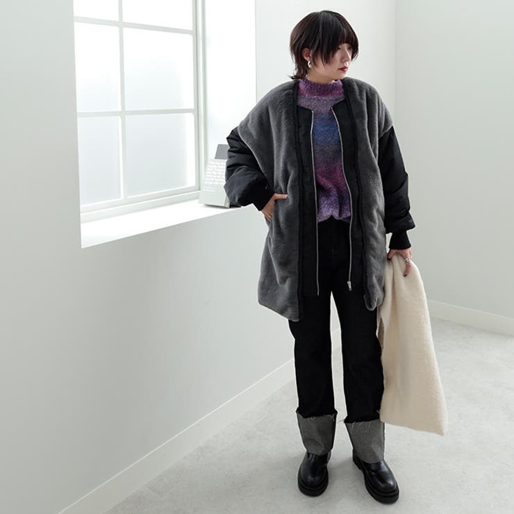 異素材ミックスオーバーブルゾン[品番：GERW0010867]｜GeeRA（ジーラ