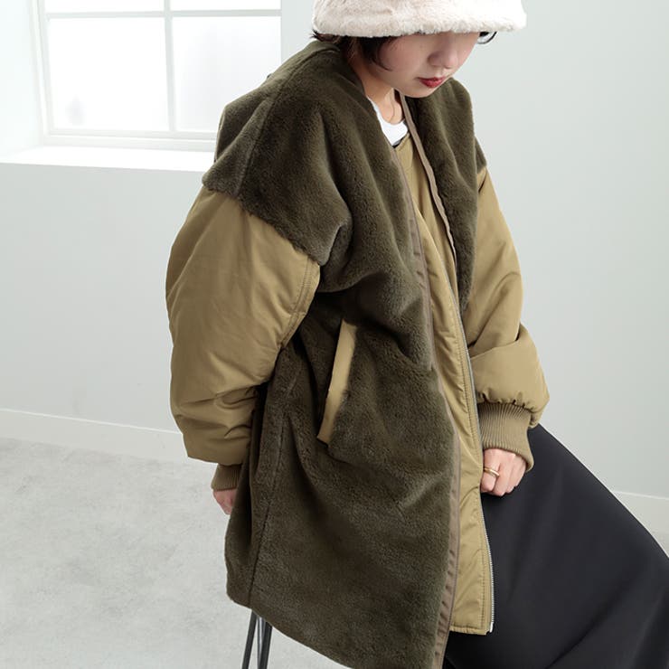 異素材ミックスオーバーブルゾン[品番：GERW0010867]｜GeeRA（ジーラ