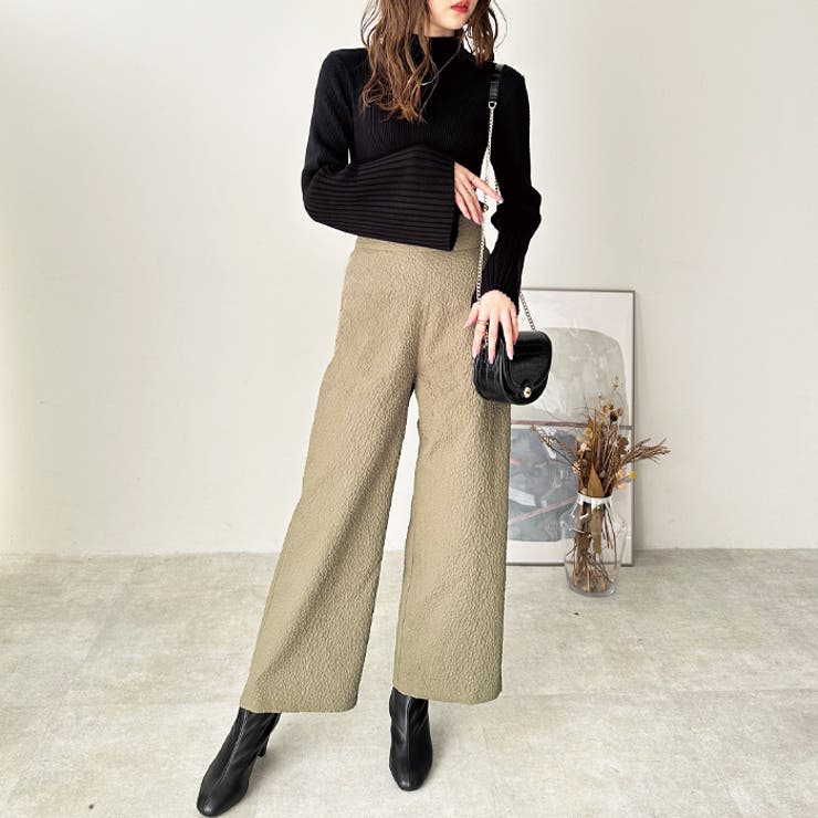 エンボス加工ストレートワイドパンツ | GeeRA | 詳細画像5 