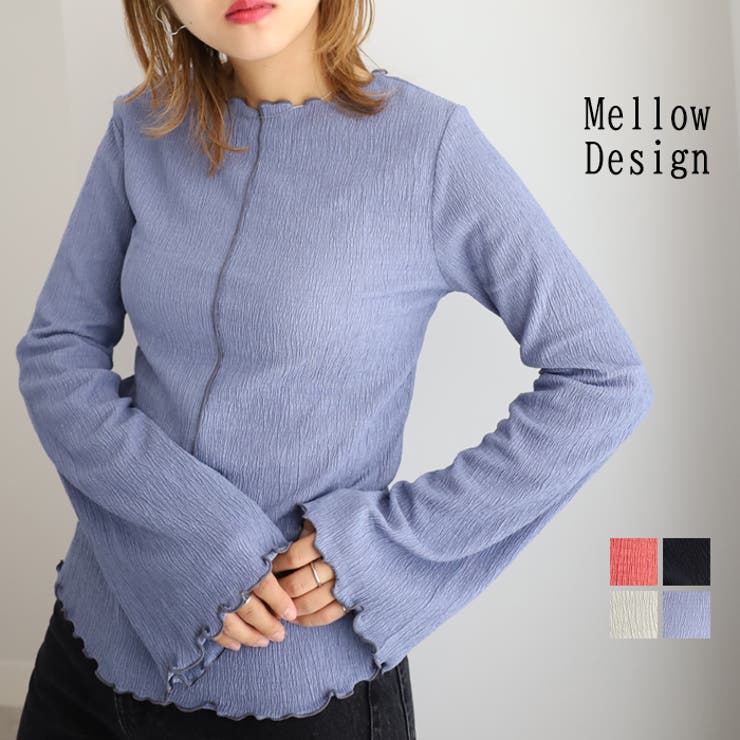 シャーリング素材配色メロウカットソー | GeeRA | 詳細画像1 