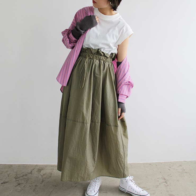 カーキ系 | ウエストドロストドッキングワンピース | GeeRA