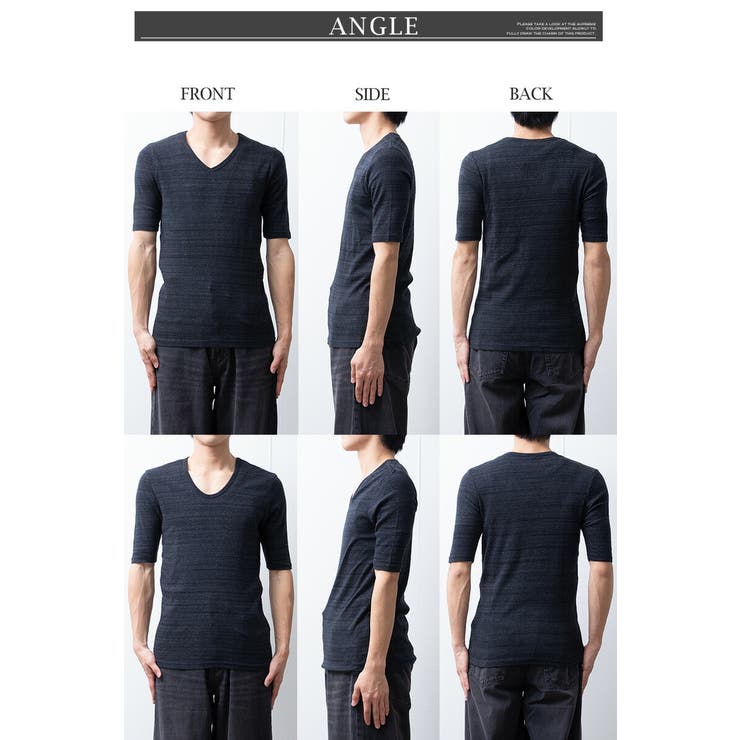 Tシャツ メンズ 5分袖 tシャツ 半袖 半袖tシャツ 細身 シャツ | GENELESS | 詳細画像12 