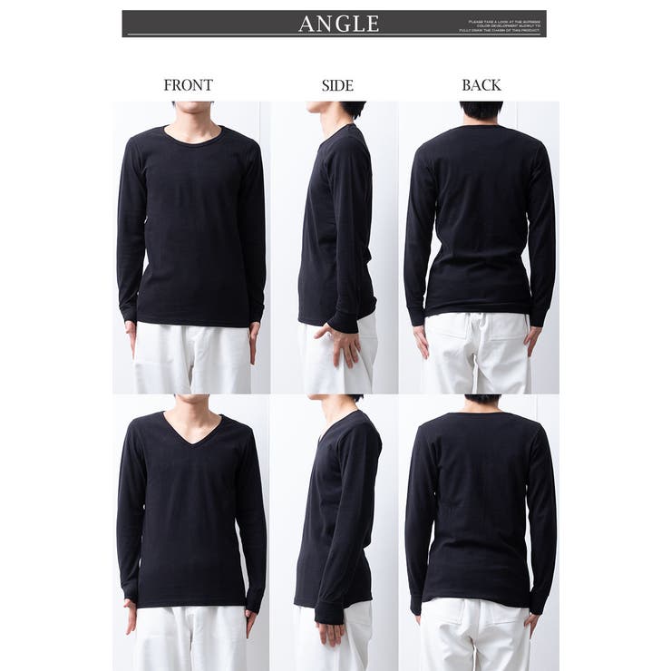 tシャツ メンズ 長袖 クルーネック スパンフライス 長袖tシャツ 細身 | GENELESS | 詳細画像13 