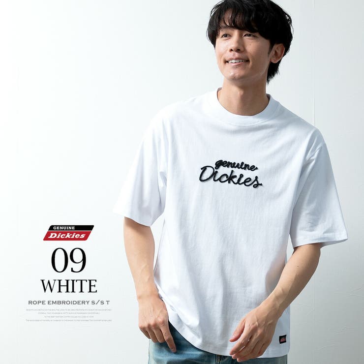 tシャツ メンズ 半袖 GENUINE Dickies 半袖tシャツ 刺繍[品番