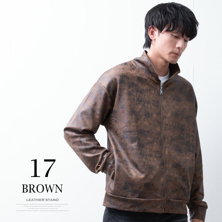 アウター メンズ フェイクレザー ブルゾン スタンドカラー 秋冬 | GENELESS | 詳細画像7 