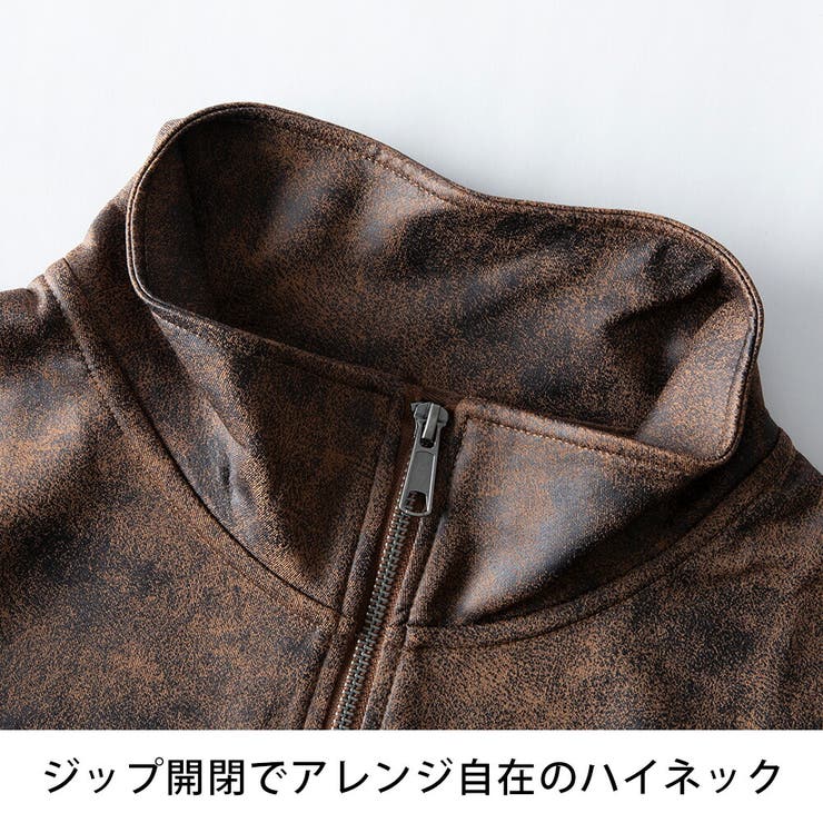 アウター メンズ フェイクレザー ブルゾン スタンドカラー 秋冬 | GENELESS | 詳細画像14 
