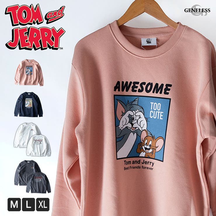 トレーナー メンズ 裏起毛 トムとジェリー クルーネック 暖かい スウェット | GENELESS | 詳細画像1 