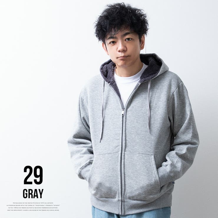 ボアパーカー メンズ パーカー ジップアップ 裏ボア 暖かい 秋冬 | GENELESS | 詳細画像10 