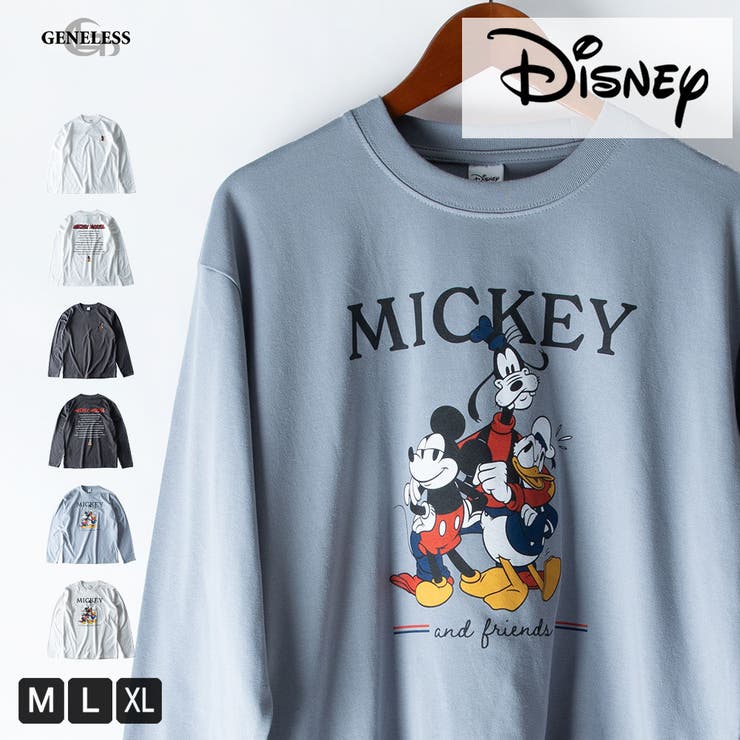 Tシャツ メンズ 長袖 キャラクター ディズニー 長袖tシャツ クルーネック | GENELESS | 詳細画像1 