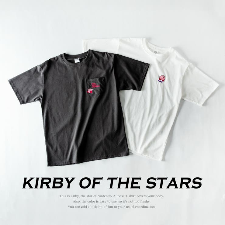 tシャツ メンズ キャラクター 半袖 ポケT キャラT 星のカービィ刺繍 | GENELESS | 詳細画像2 