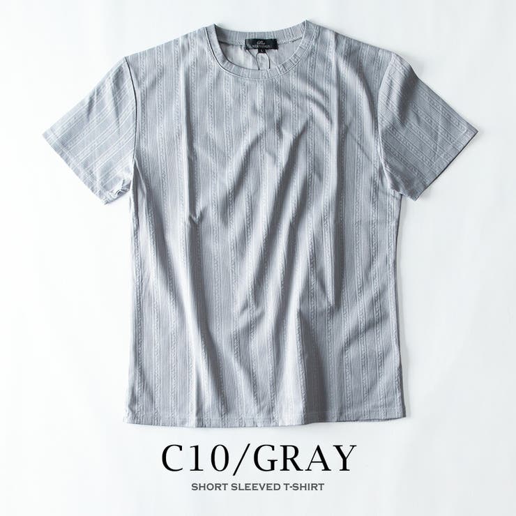 半袖 tシャツ メンズ ジャガード Tシャツ Vネック クルーネック 細身 | GENELESS | 詳細画像18 