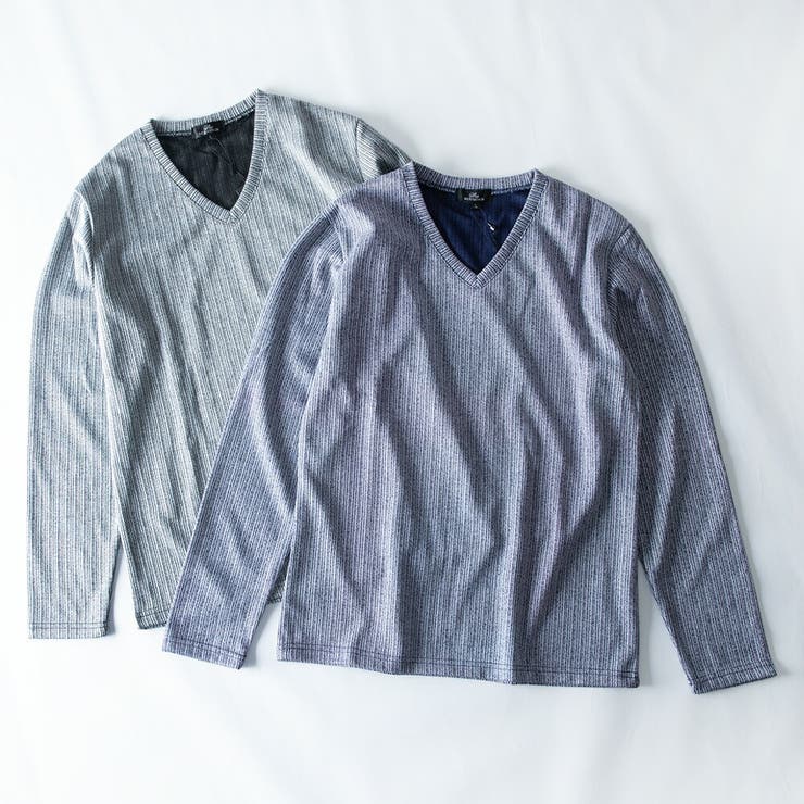 tシャツ メンズ 長袖 Vネック Tシャツ 長袖tシャツ テレコ スリム 秋冬 | GENELESS | 詳細画像4 