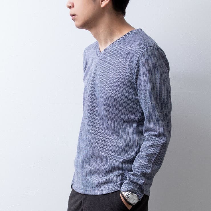 tシャツ メンズ 長袖 Vネック Tシャツ 長袖tシャツ テレコ スリム 秋冬 | GENELESS | 詳細画像9 