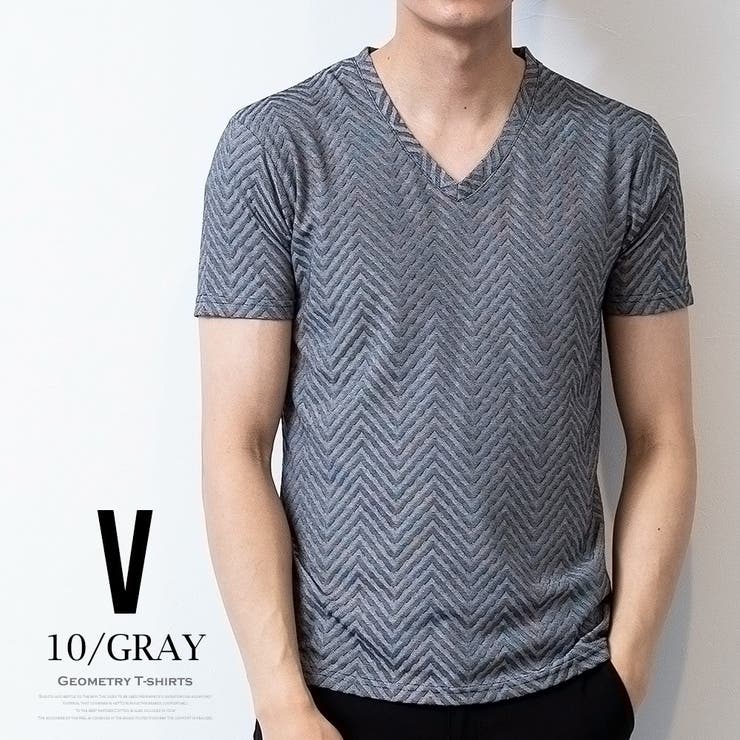 tシャツメンズ半袖Vネッククルーネックバイアス柄夏半袖tシャツカジュアル細身幾何学模様無地シンプルインナー全4色3363-223361-22