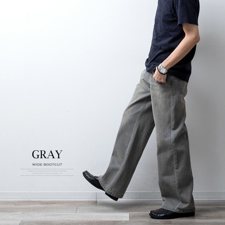 デニムパンツ メンズ ブーツカット デニム パンツ ゆったり ワイドパンツ | GENELESS | 詳細画像8 