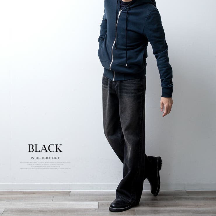デニムパンツ メンズ ブーツカット デニム パンツ ゆったり ワイドパンツ | GENELESS | 詳細画像10 