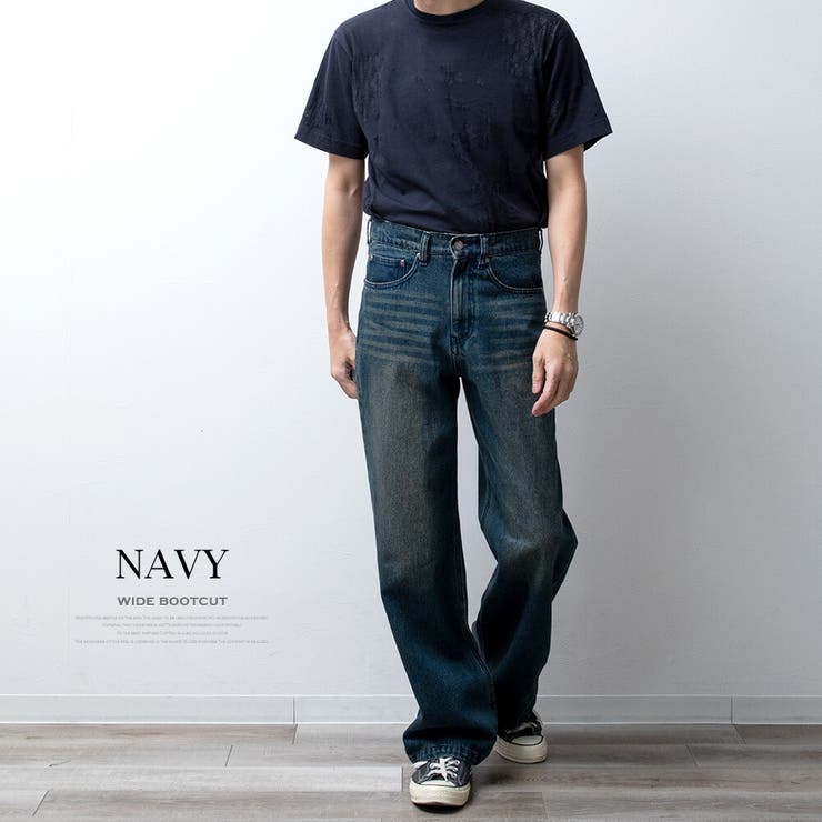 デニムパンツ メンズ ブーツカット デニム パンツ ゆったり ワイドパンツ | GENELESS | 詳細画像14 