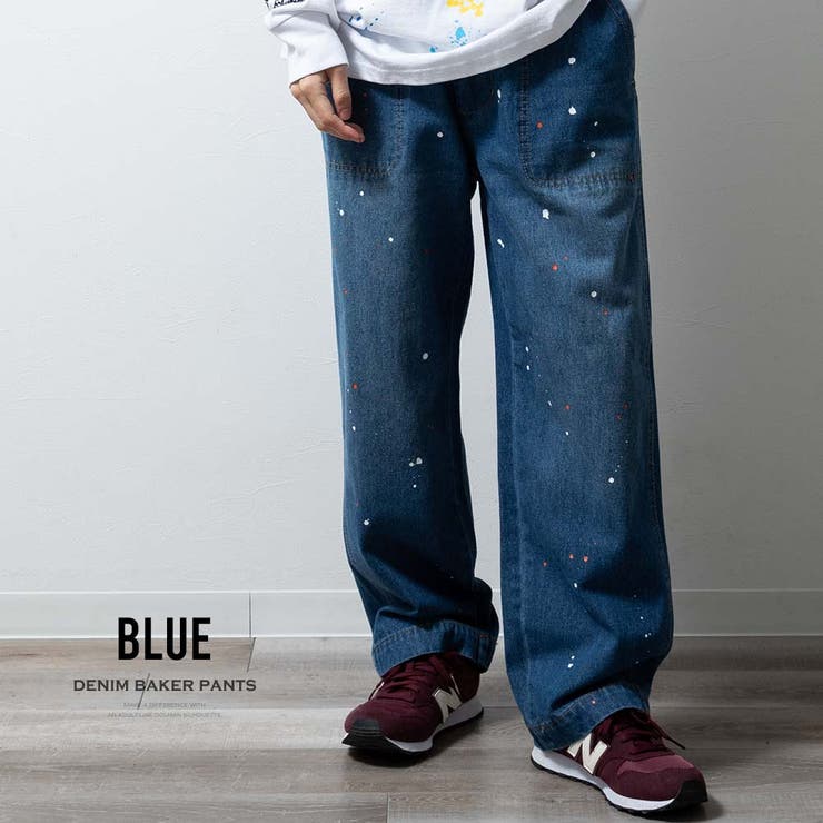 ワイドパンツ メンズ デニム ベイカーパンツ テーパード ボトム ゆったり | GENELESS | 詳細画像9 