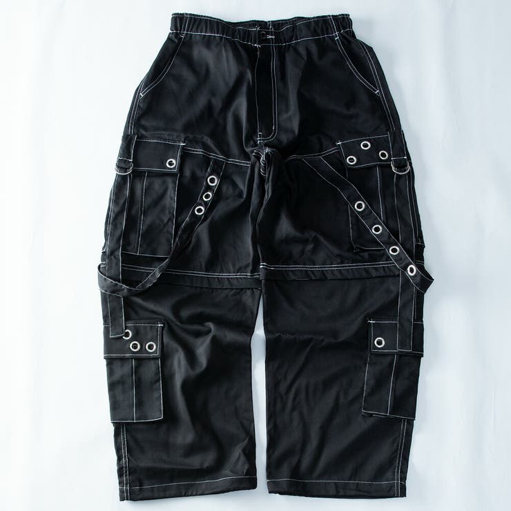 カーゴパンツ メンズ ワイド テック ワイドパンツ アイレット