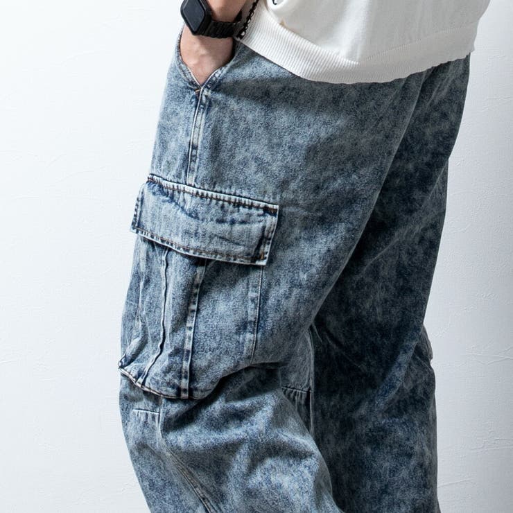 カーゴパンツ メンズ ワイドパンツ デニム ゆったり ワイド