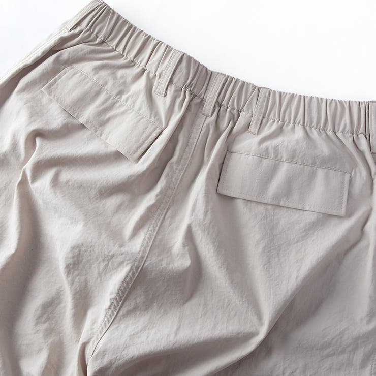 カーゴパンツメンズワイドゆったりワイドパンツミリタリーパンツ太めバギーパンツナイロン涼しい春夏全2色WE22SP12