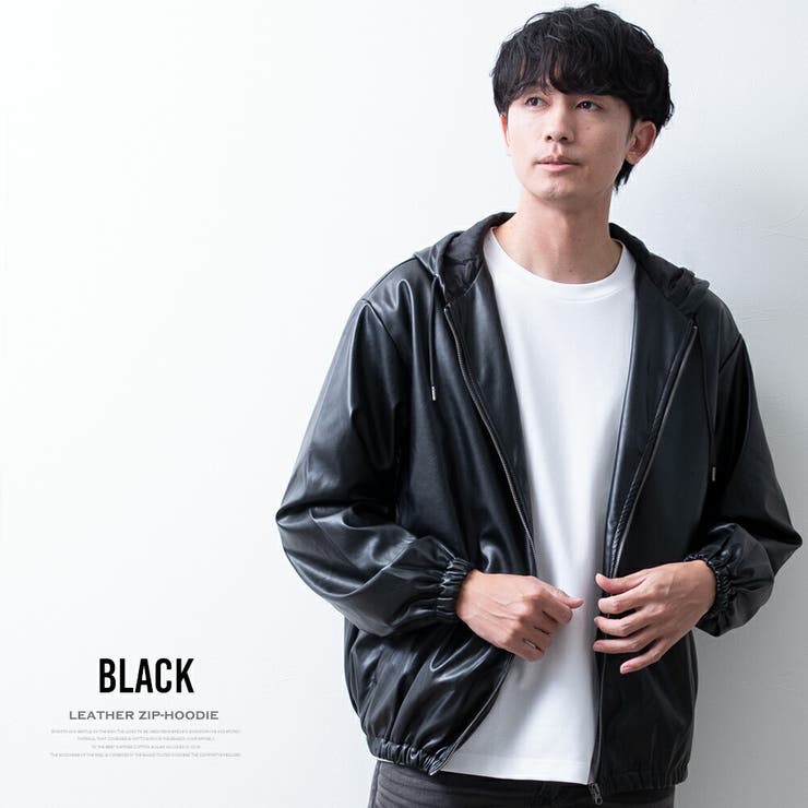 アウター メンズ パーカー フェイクレザー PUレザー 秋冬 ブルゾン | GENELESS | 詳細画像10 