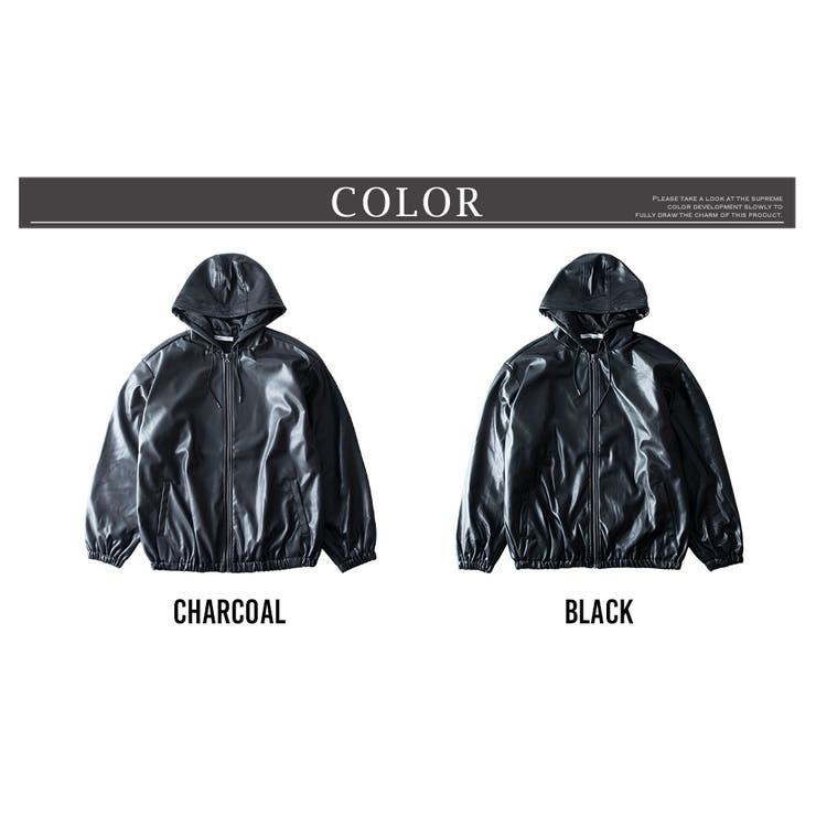 アウター メンズ パーカー フェイクレザー PUレザー 秋冬 ブルゾン | GENELESS | 詳細画像13 