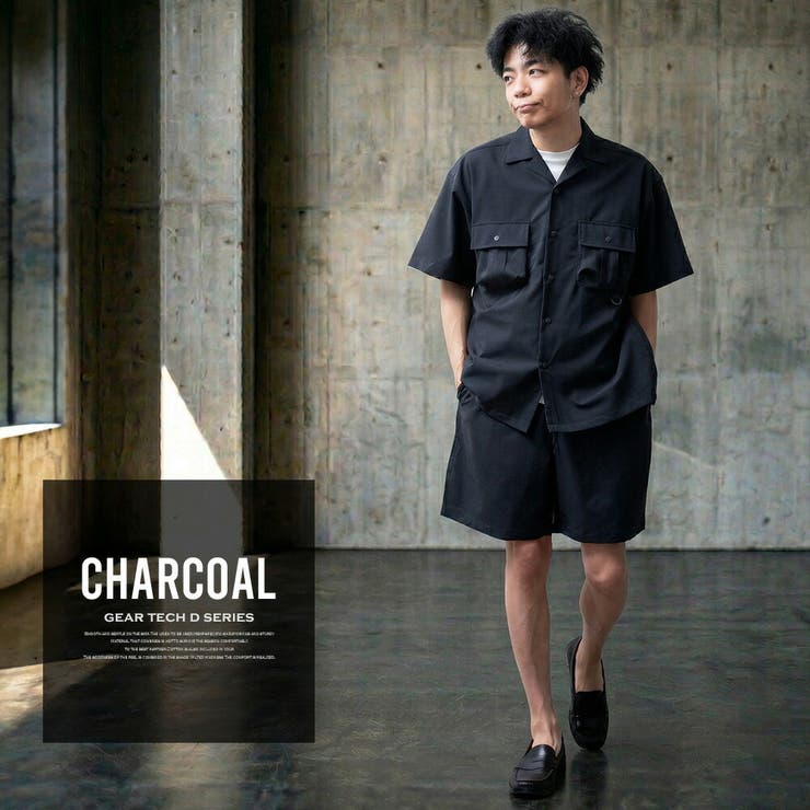 セットアップ メンズ シャツジャケット ショートパンツ ハーフパンツ