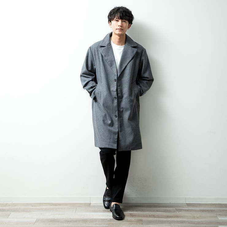 チェスターコート メンズ ウール ロング コート ロングコート