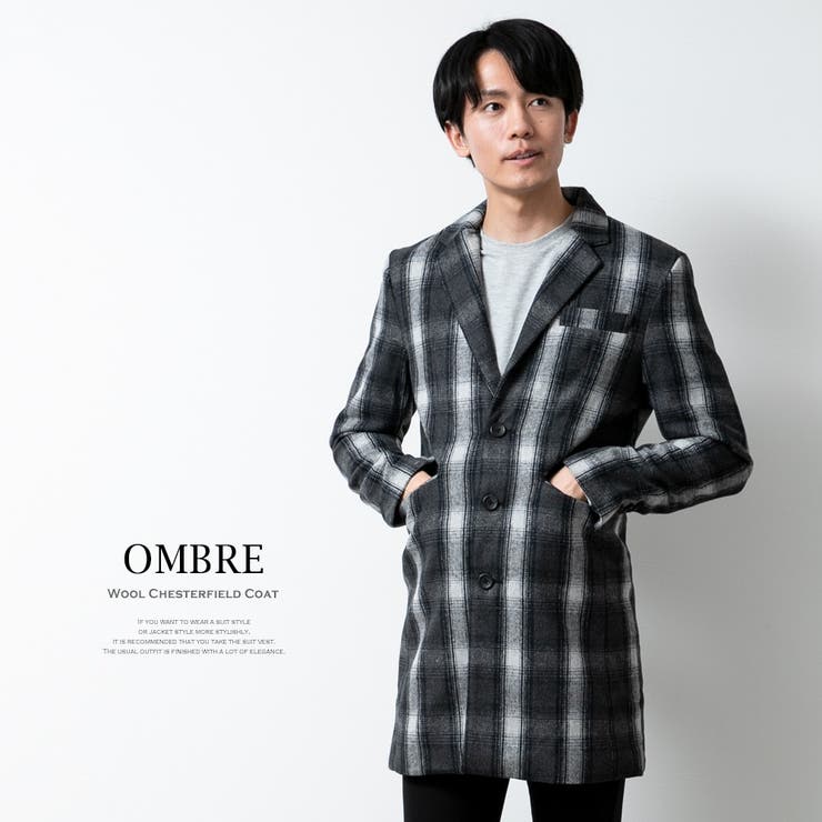 Ombre Check Wool Chester Field Coat 【公式通販】